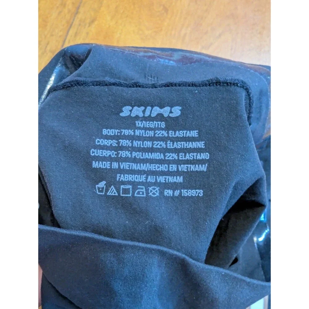 SKIMS Mid Thigh Sculpting Shorts Onyx Black High Waist Shapewear XL 1X New